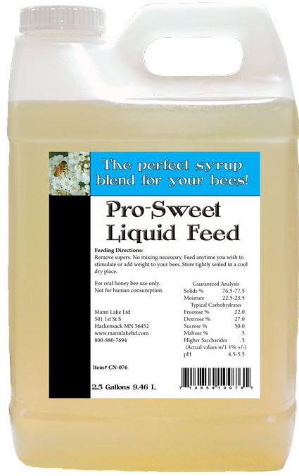 Pro Sweet liquid feed for bees 2.5 gal