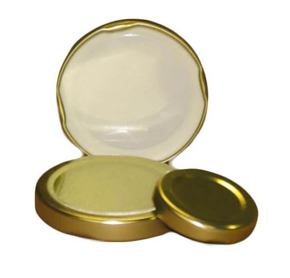 gold metal lug lids