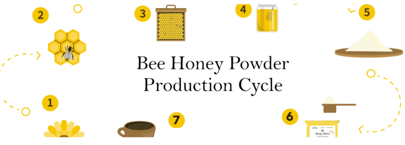 bee honey powder production cycle