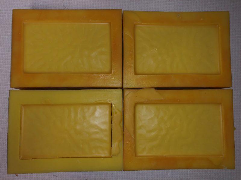 filled bees wax mold