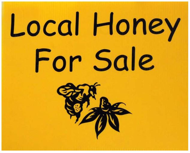 local honey for sale sign