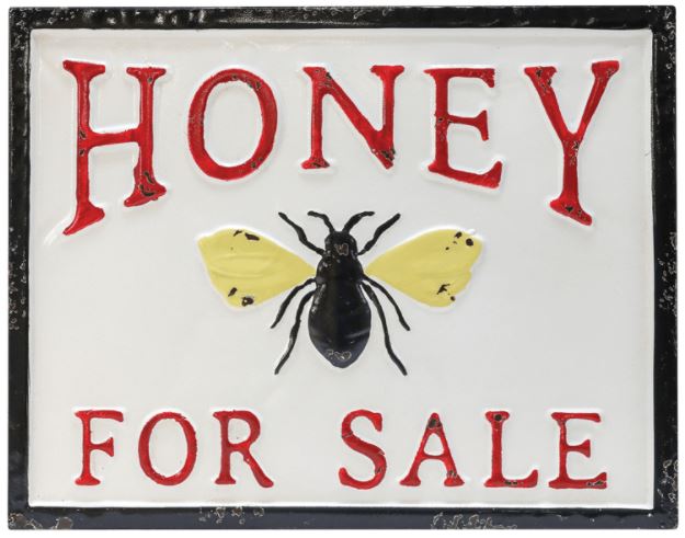 vintage honey for sale sign