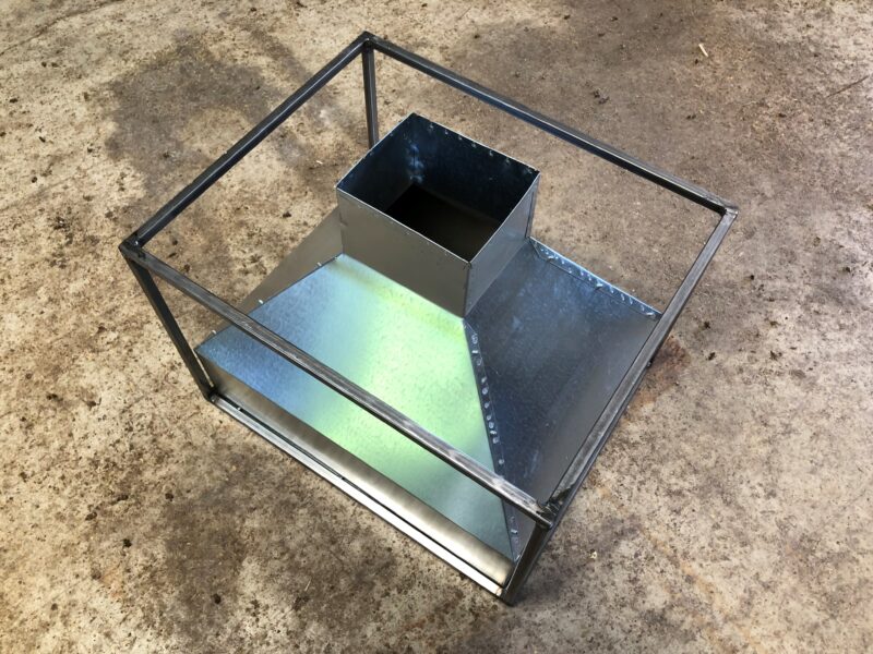 frame shake box funnel bottom
