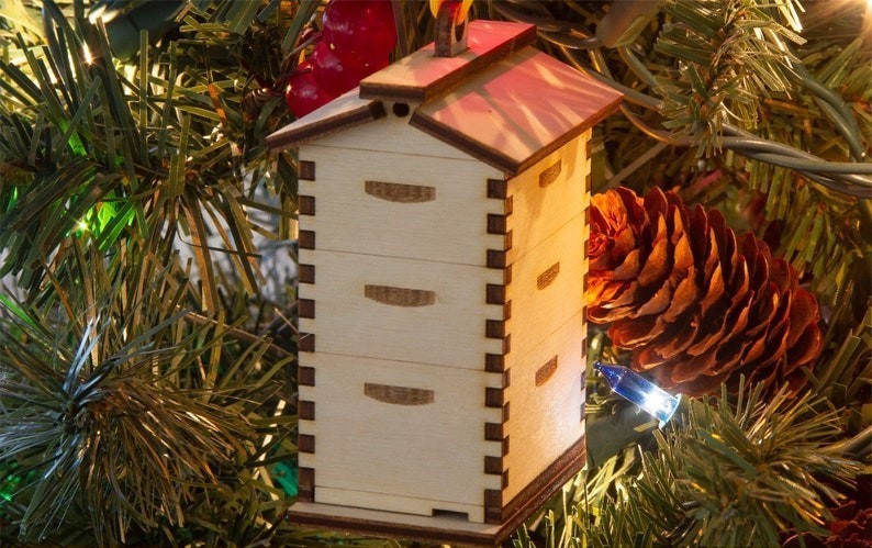 Miniature Deluxe Bee Hive Christmas Ornament